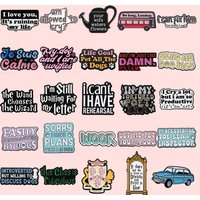 Funny Quotes Cartoon Life Motto Lapel Pins For Backpacks Badges Brooch Cool Men Women Enamel Pin Fashion Accessories Gifts