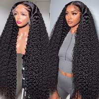Perruques de cheveux humains brésiliens Remy, 40-46 pouces, 13x4 13x6, frontale complète, dentelle HD transparente, ondulation profonde, pré-épilées, densité 200.