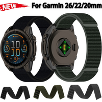 Quick Fit 20mm 26mm 22mm Strap For Garmin Fenix 8 E 7 7X Pro/Enduro 3 2/Epix Quick Release Bracelet Hook Loop Nylon Sports Band
