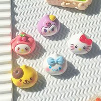 20pcs chubby resin charms, solid color 3D animal cabochons, DIY cream glue accessories, phone case hair clip embellishments