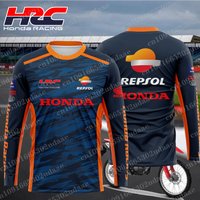 AliExpress REPSOL Honda team men's T-shirt, highly breathable, quick-drying, sweat-absorbing long-sleeve T-shirt, suitable for cycling