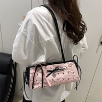 Korean Bow Decoration Women's Handbag PU Material Niche Style Shoulder Bag Zipper Closure Underarm Bag Fashion Occasion