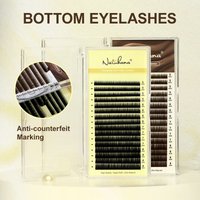 NATUHANA Bottom Eyelash Extension Individual Natural Soft Under Eyelashes J Curl 5-8 Mix Synthetic Mink Lower Lashes for Makeup