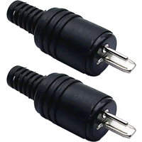 2Pcs Black Male Speaker Tools 2 Pin Connector Power Signal Audio Adapter Mini DIN Plug Screw Terminals Audio Accessories