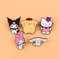 5pcs Cute Girls Enamel Pin Kawaii Cat Brooch For Coat Women's Brooches Fashion Lapel Badges Jewelry Gift for Friends