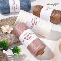 Leather T-Shirt Yarn 150g per Ball, Premium Faux Leather Strip Yarn for Hand Knitting Bags, Rugs, DIY Crochet Craft Cord