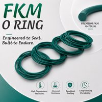 Corrosion Resistant Green FKM Fluororubber O-ring CS 1.78mm ID 1.78-21.95mm, Long-lasting Sealing Gasket