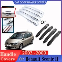 for Renault Scenic II Accessories MK2 2003~2009 Car Imitation Carbon Fiber Handles Or Chrome Door Handles Covers Car Accessories