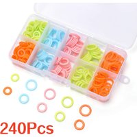 240Pcs Colorful Knitting Stitch Markers Rings Knitting Crochet Locking Rings Crochet Locking Knitting Stitch Counter Sewing Tool