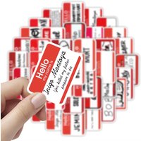 50Pcs Personalized English Letters Name Cards Stickers Waterproof Decorations DIY Luggage Water Bottle Refrigerator