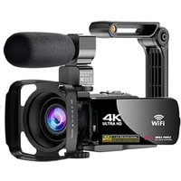 4K Ultra HD 18X Zoom Digital Camera 3.0 Inci 48MP Wifi Camcorder with Windproof Microphone Fill Light Video Vlogging For YouTube