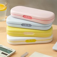 Double Layer Large Capacity Plastic Hard Pencil Case School Pen Box Boy Girls Kawaii Pencil Box Stationary Cute School Supplies