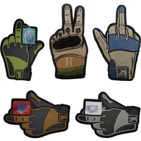 3D PVC Glove Shape Patch Personality Military Tactical Morale Embroidery Patch and Applique HOOK Patches for Clothing Backpack