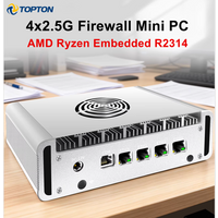Topton Metal Firewall Mini PC Intel N150 AMD Ryzen Embedded R2314 4x2.5G LAN NVMe 6xUSB Proxmox pfSense OPNsense Home Server