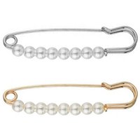 2Pcs Premium Alloy Pearl Brooch Lapel Pins Fashion Dress Up Supplies Anti-Slip Brooch Pin Pearl Breastpin for Any Outfit