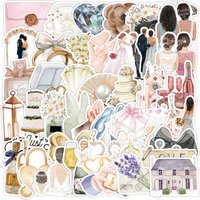 10/25/50pcs Watercolor Wedding Style Graffiti Stickers Aesthetic for DIY Decor Phone Laptop Guitar Scrapbooking Notebook