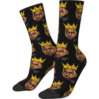 AliExpress High elasticity polyester fiber 3D printing cosy Unisex Cycling King Lebron James Interesting Four Seasons Socks