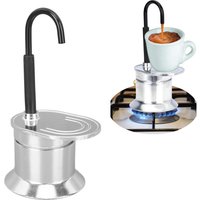 Single Tube Moka Pot 1 Cup 50ML Aluminum Alloy Spout Stovetop Italian Moka Coffee Maker for Outdoor Parties Travel