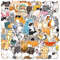 10/25/50pcs Cute Cartoon Cat Stickers Graffiti for DIY Waterproof Scrapbook Stationery Travel Luggage Water Bottle Phone Laptop