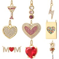 Bohemian Hearts for Jewelry Making Supplies Gold Color Thunder Dijes Diy Earrings Bracelet Necklace Accessories Amulet