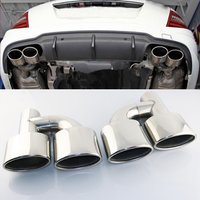 1PCS Inter 63mm Dual oval Outlet Car exhaust tip Stainless steel Rolled Muffler Tail Pipe for AG C-Classs C200 C260 C300 C350