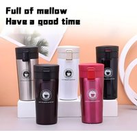 350/500ML Car Thermal Cup 304 Stainless Steel Vacuum Insulated Coffee Thermos Travel Water Bottle