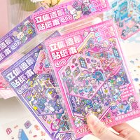 Mr.Paper 20 PET Stickers + 10 Diorama Cards, Miniature 3D Scene Sticker Book for DIY House Craft, Planner Scrapbooking Decor