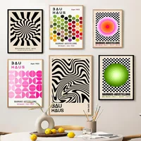 Abstract Geometric Gradient Lattice Posters And Prints Wall Art Canvas Painting Wall Pictures For Living Room Home Decoration