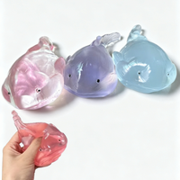 Cute Squishy Manta Ray Fidget Toys Transparency Marine Animal Squeeze Toy Funny Anti-stress Sensory Toy for Adults Gifts