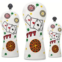 777 Poker Theme Golf Club Head Cover - Durable Protective Cover, Golf Accessories, Dustproof and Durable, Protective Cover