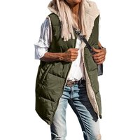 Vestes d'hiver chaudes pour femmes 2023, réversibles, en polaire sherpa, longues, à capuche, matelassées, pour les deux côtés, vêtements d'extérieur