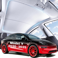Roof Sunshade for Tesla Model Y 2020-2025, Light Gray Light-Filtering Glass Roof Sun Shade, Heat Insulation No Sagging Sunroof C
