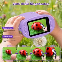 New Pocket Digital Microscope 1000X Handheld Microscope for Kids 2.0" IPS Screen Rechargeable Portable Science Toy for Children