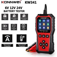 KONNWEI KW341 6V 12V 24V Car Moto Truck Battery Tester Fault Data Printing Start Voltage Test Battery Charging Scan Tool