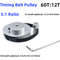 2GT Zahnriemen- und Riemenscheiben-Set, 12 Zähne, 60 Zähne, Synchronisierungsriemen, Breite 6/10 mm, Öffnung 3–12 mm, 3D-Drucker