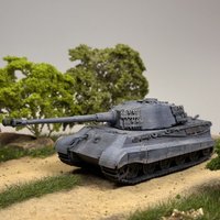 1/72 WWII German King Tiger Tank Model Movable Turret High Precision 3D Printed Finished Product Military Armor Collectible