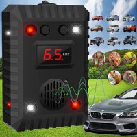 Car Ultrasonic Rat Mouse Repeller 12V Vehicle Rodent Deterrent with Multi-Speed Adjustment, Flashing Strobe Light & Sonic Alarm