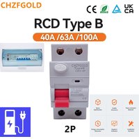 Rccb Type B CHZFGOLD 2P 30mA 100MA 300MA 40a 63a 230V 400V Rccb Price Circuit Breaker Rccb Type B Rcd
