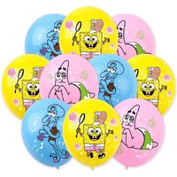 10pcs Cartoon SpongeBob Theme Patrick Star Octopus Brother Party Decoration Latex Balloon Children's Birthday Balloon Set Cute