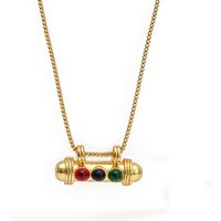 Lucky Eye Copper Alloy Lantern Shaped Beaded Necklace Gold Color Chain Necklace for Woman Man Girls Female Fashion Jewelry