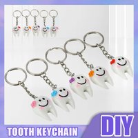 1/5/10 Pcs Dental Tooth Shape Model Simulation Keychain Fashion Keyring Cartoon Lovely Girls Kids Gift Pendant Teeth Key Chain