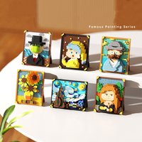 Creative Masterpiece Painting Building Block Set, featuring multiple painting designs, suitable for model display and as a gift.