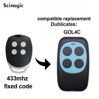 Remote Control For BIXLS2 BIXLP2 GOL4 BIXLG4 433MHz Rolling Code & GOL4C Fixed Code Garage Opener Command Transmitter