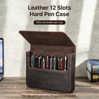 Luxury Genuine Leather 2/3/6/12 Slots Fountain Pen Case Bags Box Pencil Storage Pouch Holder Office School Supplies Stationery