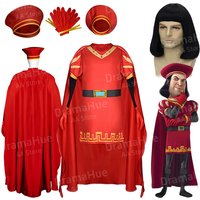 Movie Lord Farquaad Cosplay Costumes Shrek Cosplay Tops Cloak Gloves Hat Lord Farquaad Suit Wig Halloween Carnival Cos Adult Men