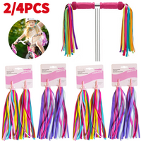 2/4PCS Bicycle Handlebar Kids Girls Boys Scooter Cycling Colorful Streamers Ribbon Decoration Outdoor Cycling Bike Accessories