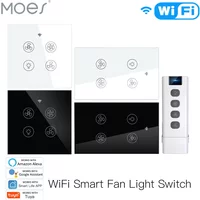 New WiFi RF Smart Ceiling Fan Light 2/3 Way Control Smart Life/Tuya APP RF Remote Speed Control Alexa Google Home Compatible