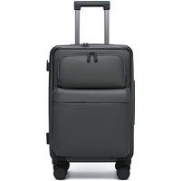 Front opening luggage aluminum frame softside Luggage with Spinner Wheels Men Carry-On Luggage Women Travel Trolley Case 20 Inch