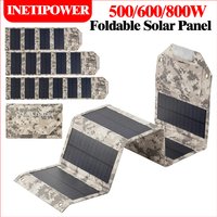 New 500W/800W Camo Solar Power Station | Folding Panel with USB 5V Charging & Cable for Camping, Hiking, Survival