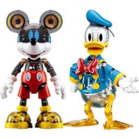 Cyber Mickey Mouse Donald Duck Bausteine Montage-Spielzeug Cartoon Anime Actionfigur Puppe Modell Schreibtisch-Ornamente Geburtstagsgeschenke Spielzeug